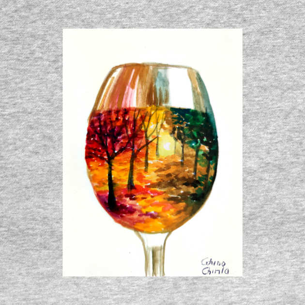 Autumn story in a glass of wine by CORinAZONe